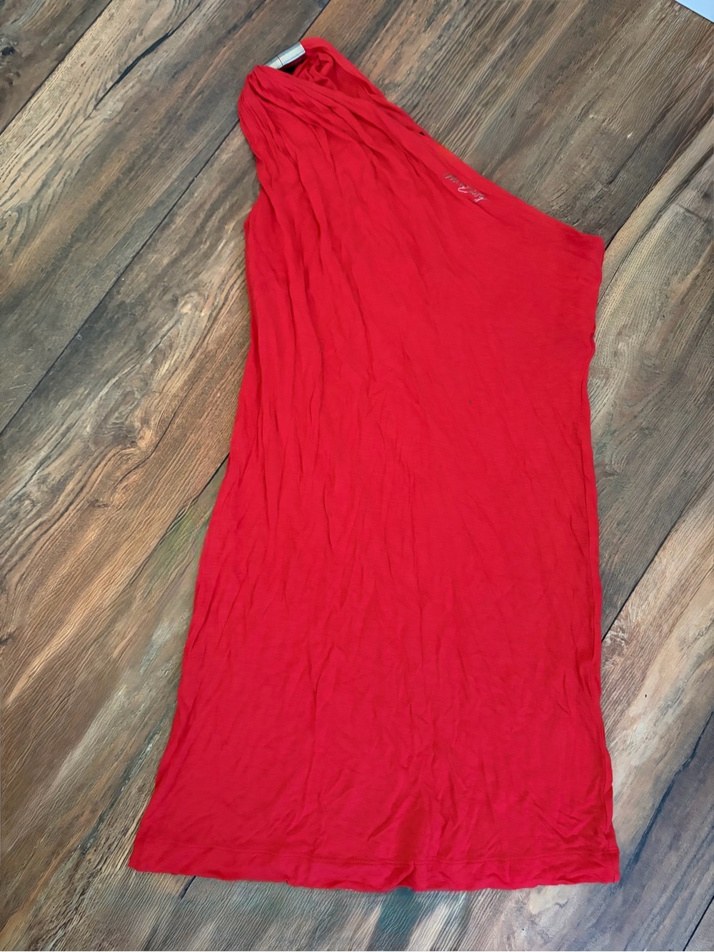 Miss Sixty Y2K Red One Shoulder Draped Dress Size M